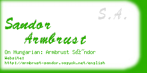 sandor armbrust business card